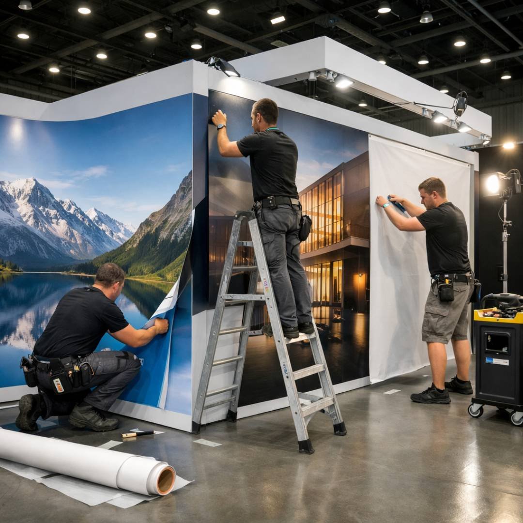 exhibition graphics printing installation in Las Vegas